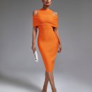 Cold-shoulder Mock Neck Bandage Dress