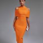 Cold-shoulder Mock Neck Bandage Dress