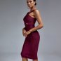 Metal Ornamental Buckle Midi Bandage Dress