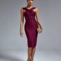 Metal Ornamental Buckle Midi Bandage Dress