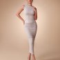 Round-neck Ruched Bodycon Dress