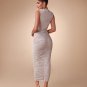 Round-neck Ruched Bodycon Dress
