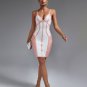 Pink Stripe Backless Bandage Dress