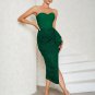 Strapless Sleeveless Sequins Midi Bandage Dress