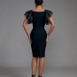 Elegant Puff Sleeve Tulle Midi Bandage Dress