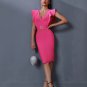 Deep-V Ruffle Midi Bandage Dress