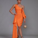 One Shoulder Bandage Draped Dress