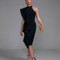 Asymmetric Ruffle Midi Bandage Dress