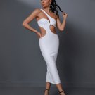 One Shoulder Cutout Midi Bandage Dress