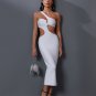 One Shoulder Cutout Midi Bandage Dress