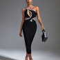 One Shoulder Cutout Midi Bandage Dress