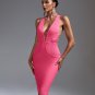 V Neck Backless Bandage Dress