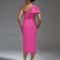 One Shoulder Side Slit Midi Bandage Dress