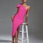 One Shoulder Side Slit Midi Bandage Dress