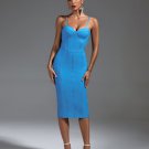 Strappy Stripe Midi Bandage Dress