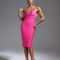 Strapless Sleeveless Plain Midi Bandage Dress
