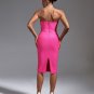 Strapless Sleeveless Plain Midi Bandage Dress