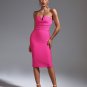 Strapless Sleeveless Plain Midi Bandage Dress