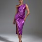 One Shoulder Hollow Out Midi Dress