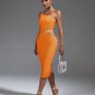 One Shoulder Sleeveless With Belt Bandage Dress