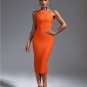 One Shoulder Sleeveless Midi Bandage Dress