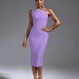 One Shoulder Sleeveless Midi Bandage Dress