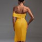 Off Shoulder Ruffled Midi Bandage Dress