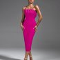 Strapless Pleated Midi Bandage Dress