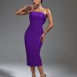 Strapless Pleated Midi Bandage Dress