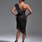 One Shoulder Tassels Midi Bandage Dress