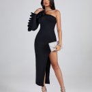 Asymmetric Pleated Ruffle Bandage Dress