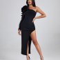 Asymmetric Pleated Ruffle Bandage Dress