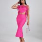 Strappy Feather Trim Hollow Out Bandage Dress