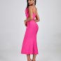 Strappy Feather Trim Hollow Out Bandage Dress