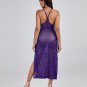 Purple Sequin Strap Midi Dress