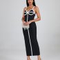 White-Stripe Midi Bandage Dress
