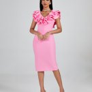 Pleated Ruffle Bandage Midi Dress
