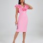Pleated Ruffle Bandage Midi Dress