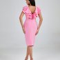 Pleated Ruffle Bandage Midi Dress