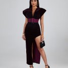 Purple Velvet Backless Dress