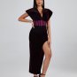 Purple Velvet Backless Dress