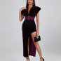 Purple Velvet Backless Dress