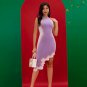 Purple-white Wavy Bodycon Dress