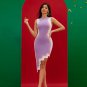 Purple-white Wavy Bodycon Dress