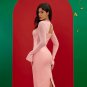 Pink Cutout Bandage Midi Dress