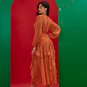 Round Neck Elegant Ruffle Long Dress