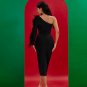 Feather Trim One Sleeve Bandage Dress