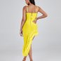 Strappy Puffy Chiffon Trim Midi Bandage Dress