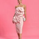 Strapless Floral Midi Tube Dress