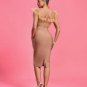 Chiffon Ruched Neck Midi Bandage Dress